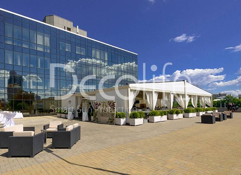 Sliding pergola Basic Twin, cafe Moscow City - 