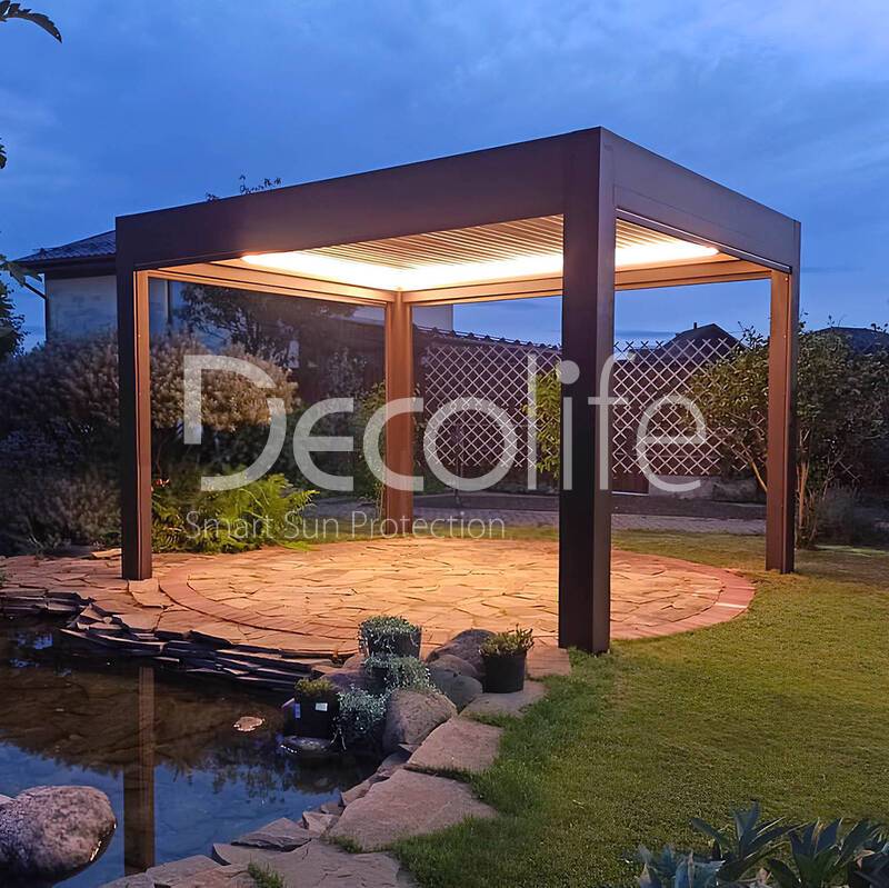 Pergola Decolife B600 PIR + Vertical system Zip 100 Kvadro - 