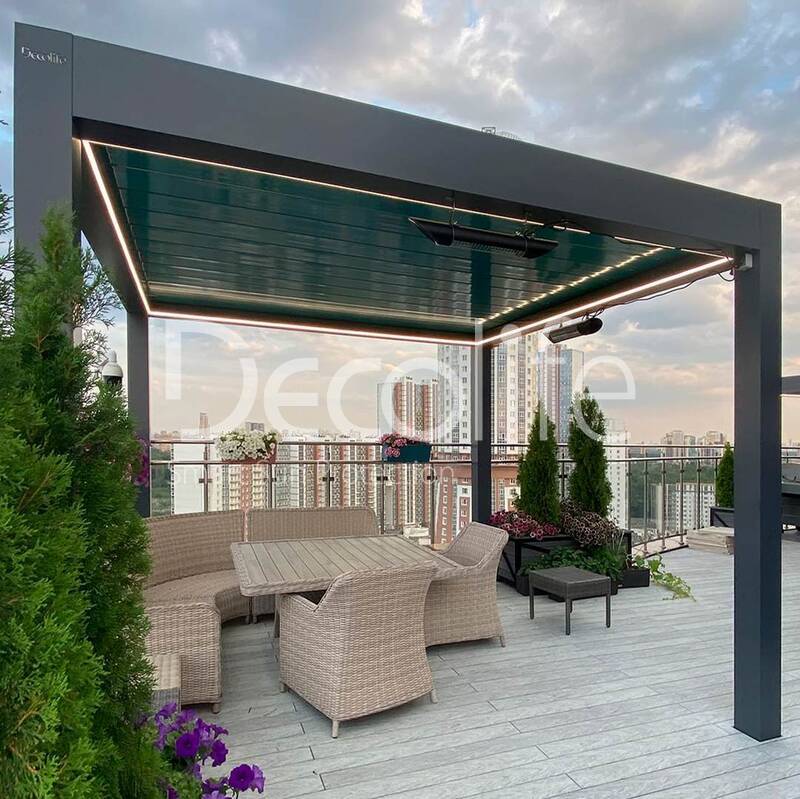 Pergolas Decolife Bioclimatic B700, B600, implemented by our partner ''Lux Terras'' - 