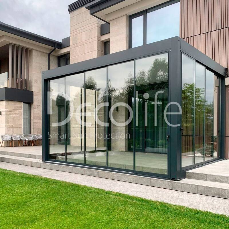 Pergola Decolife B700 + Sliding glazing - 