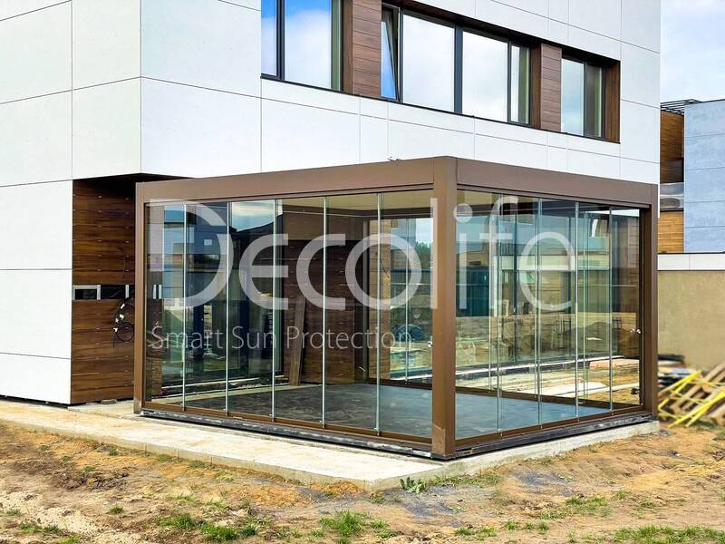 Pergola bioclimatic Decolife B520 + Sliding glazing S100 - 