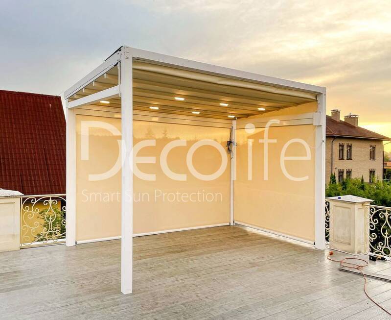 Pergola Decolife Light + Vertical Zip 100 system - 