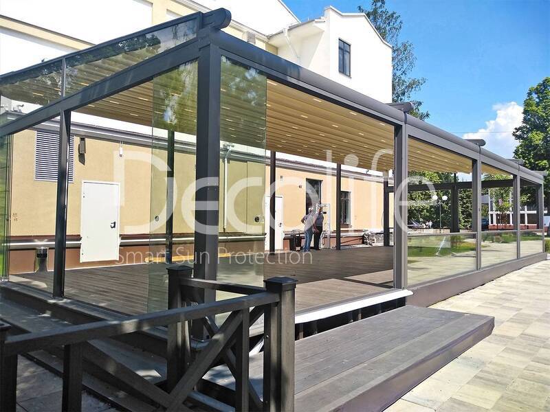 Pergola Decolife Basic & Pro + Sliding and guillotine glazing - 