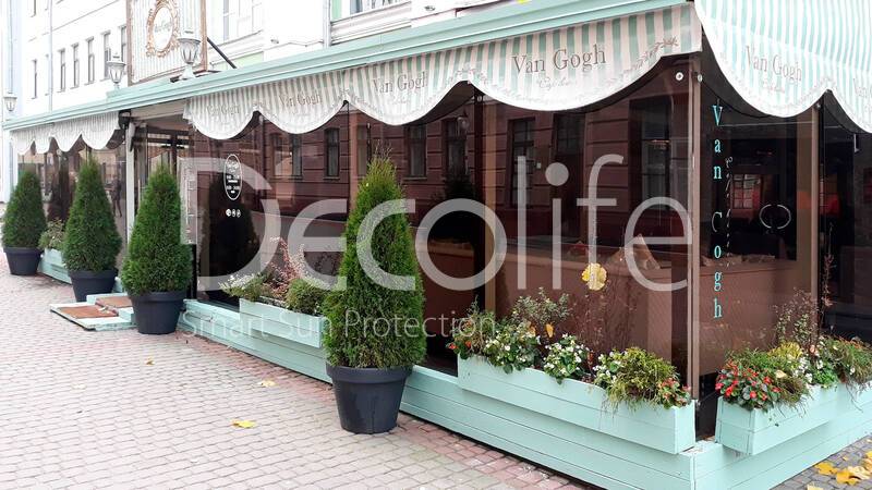 Awning Decolife G110 with decorative element and photo printing - 