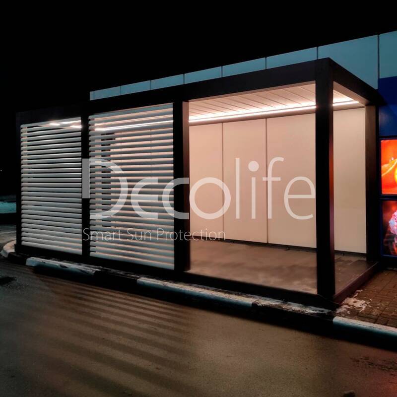 Pergola Decolife B500-25P + facade blinds FZ-44 - 