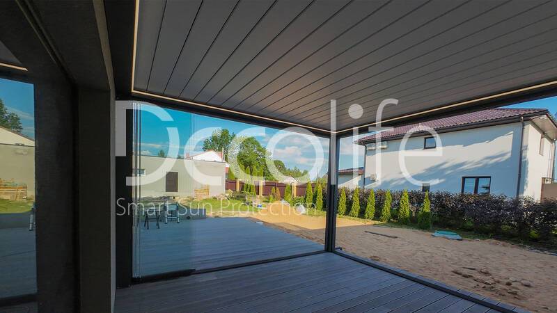 Pergola Decolife B700-20S + Sliding glazing - 