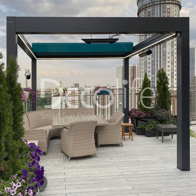 Pergolas Decolife Bioclimatic B700, B600, implemented by our partner ''Lux Terras'' - 