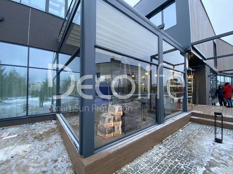 Pergola awning Decolife + Lifting glazing, - implemented by our partner ''Lux Terras'' - 