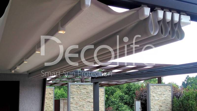 Pergola Decolife with LED lighting for a large terrace - 