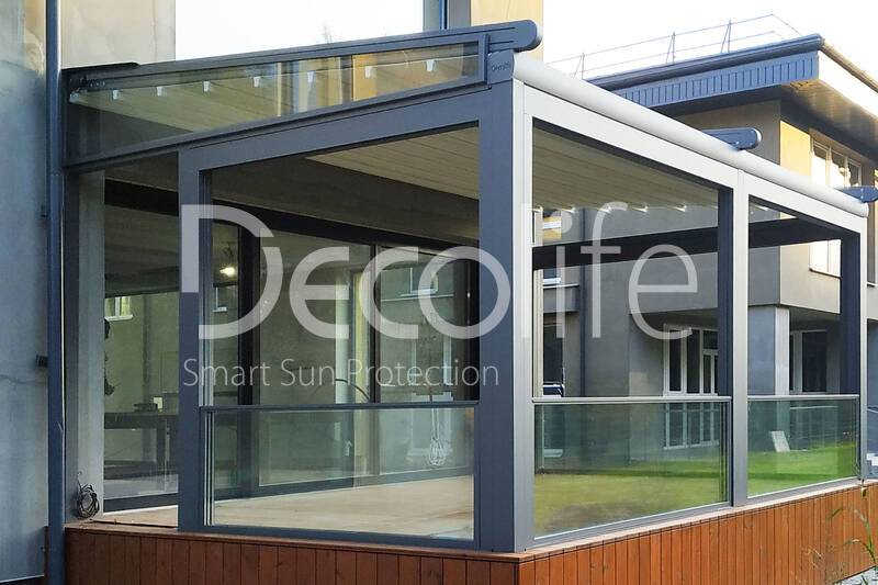 Pergola Decolife Basic New + Guillotine glazing Decolife W500 - 