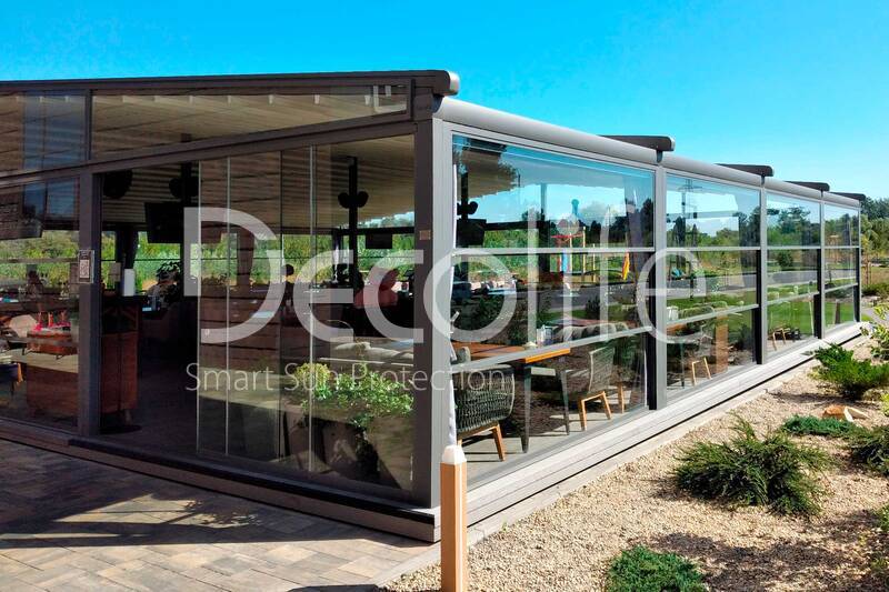 Pergola Decolife Twin Basic Pro + Guillotine glazing W100, + sliding frameless glazing S100 - 