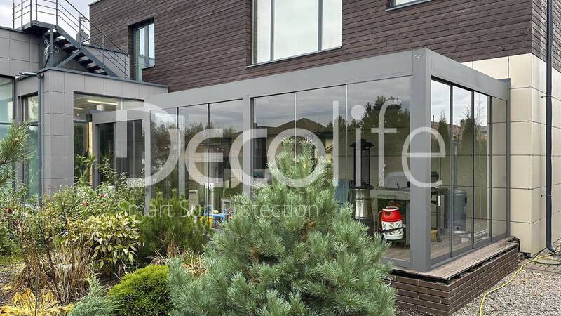 Decolife B500 pergola and S150 sliding glazing - 