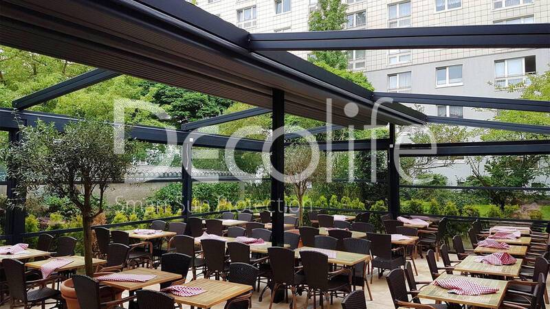 Pergola Decolife + guillotine glazing - 