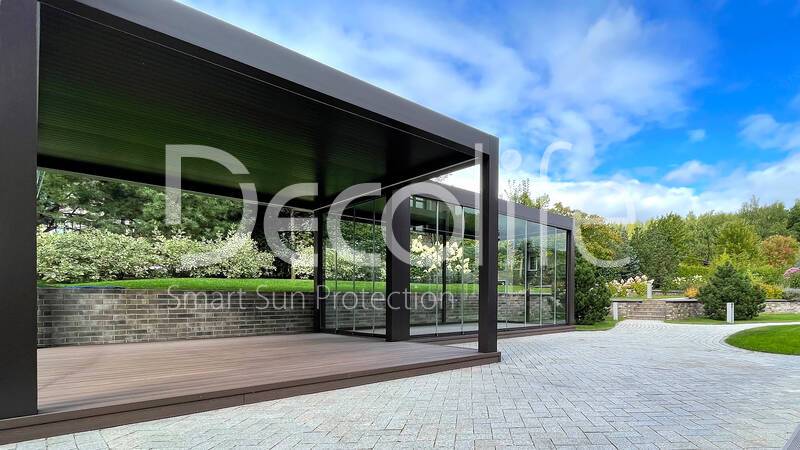 Bioclimatic pergola Decolife В600 + Sliding glazing S100 + Zip 130 - 