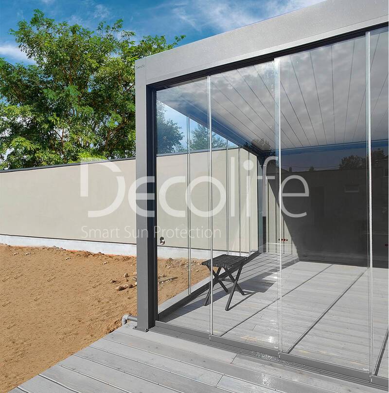 Pergola Decolife B700-20S + Sliding glazing - 