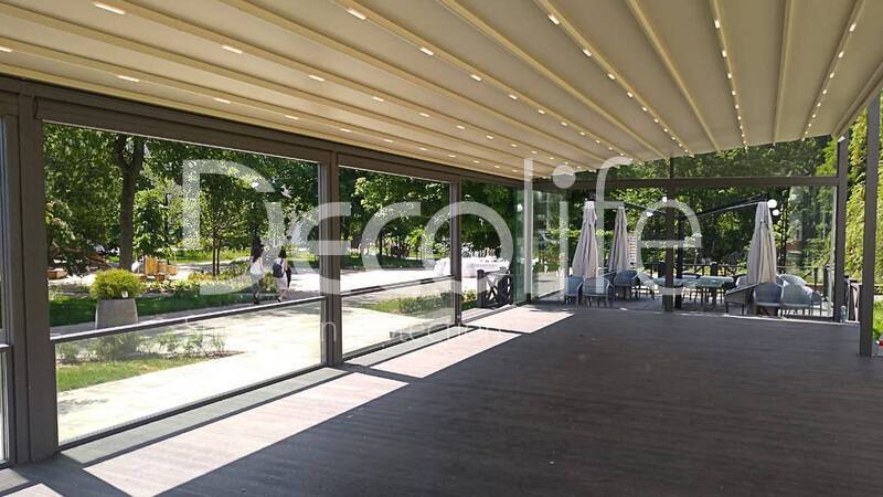 Pergola Decolife Basic & Pro + Sliding and guillotine glazing - 