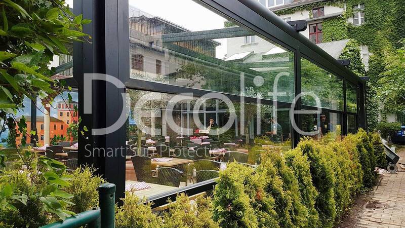 Pergola Decolife + guillotine glazing - 