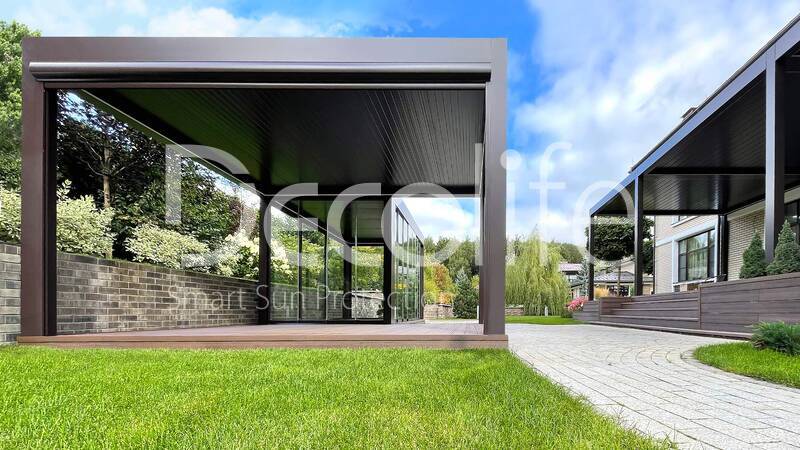 Bioclimatic pergola Decolife В600 + Sliding glazing S100 + Zip 130 - 