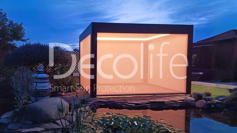 Pergola Decolife B600 PIR + Vertical system Zip 100 Kvadro - 