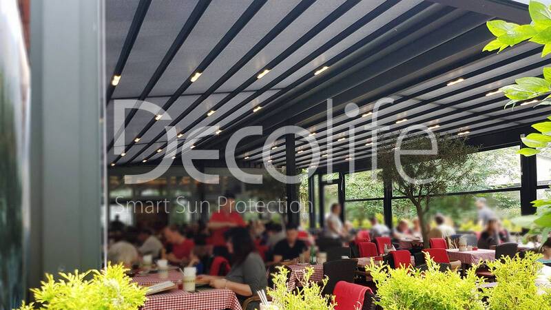 Pergola Decolife + guillotine glazing - 