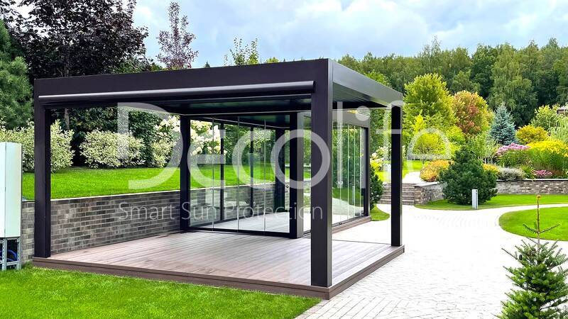 Bioclimatic pergola Decolife В600 + Sliding glazing S100 + Zip 130 - 