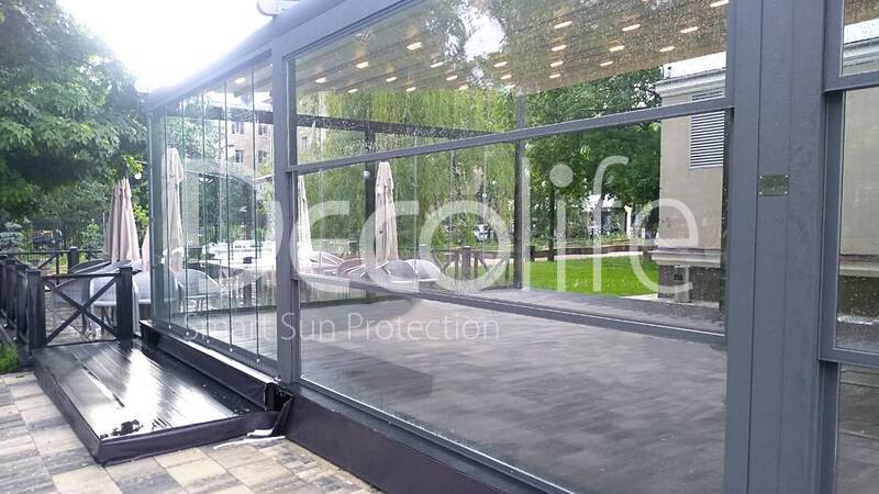 Pergola Decolife Basic & Pro + Sliding and guillotine glazing - 