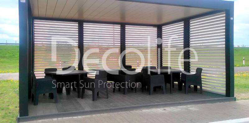 Pergola Decolife B500-25P + facade blinds FZ-44 - 