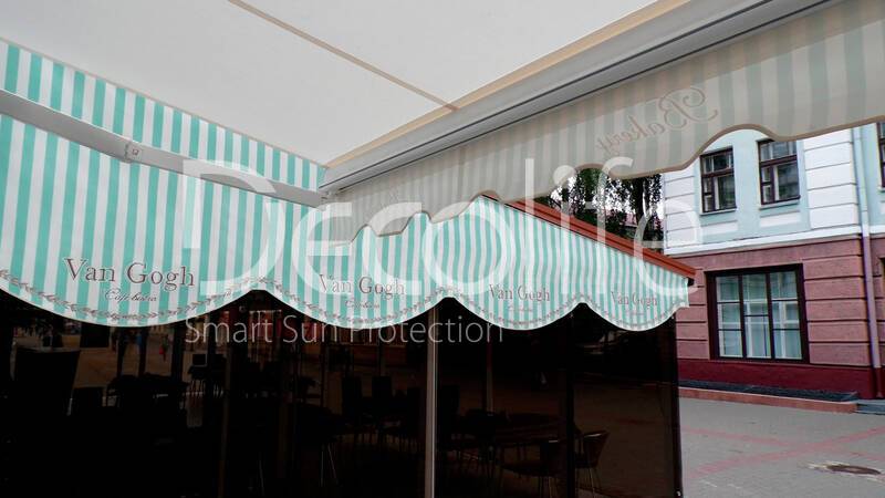 Awning Decolife G110 with decorative element and photo printing - 