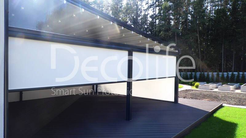 Wall pergola Decolife for veranda + Zip-system - 